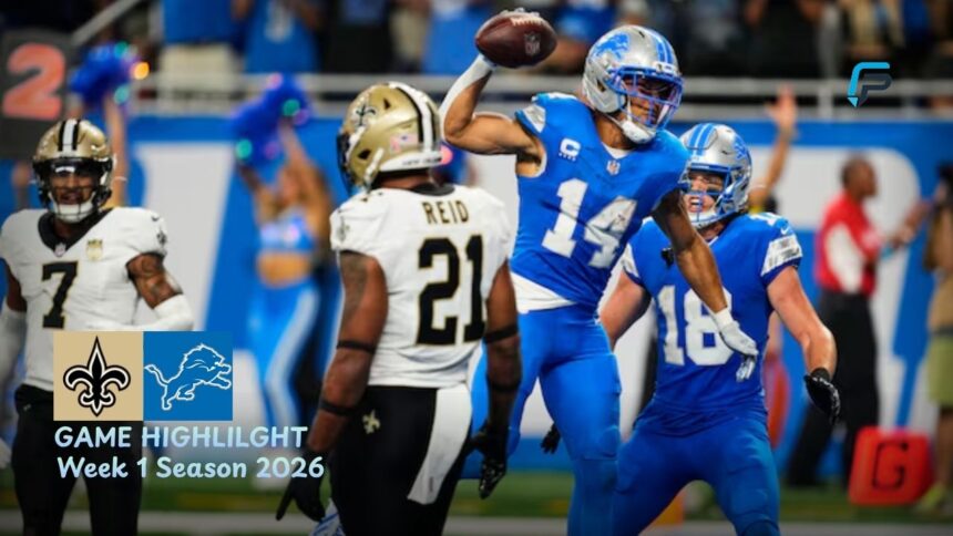New Orleans Saints vs Detroit Lions Match Player Stats