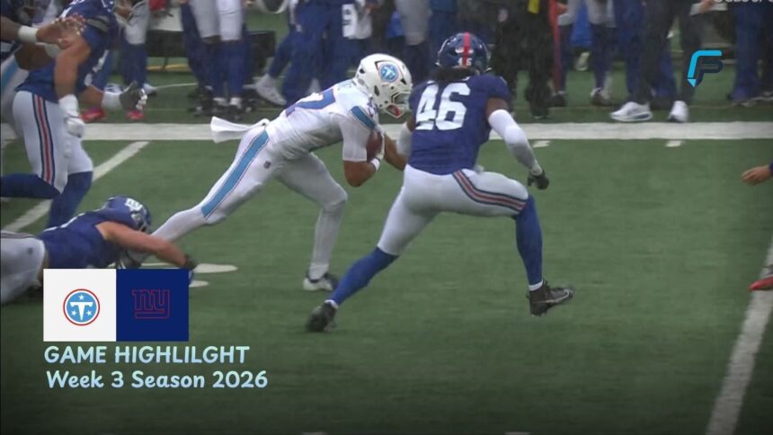Tennessee Titans vs New York Giants Match Player Stats