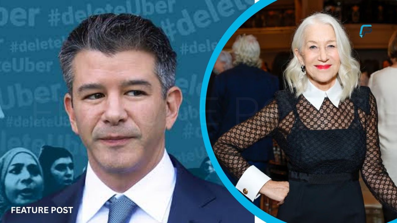 Travis Kalanick and Helen Mirren
